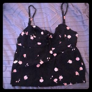 Dark blue and peach top